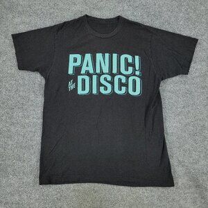 Panic At The Disco Shirt Men's Medium Black Rock Band Music Graphic Short Sleeve